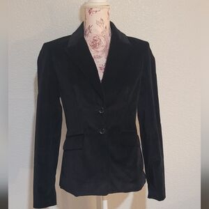 Victoria's Secret Black Velvet Two-Button Blazer
